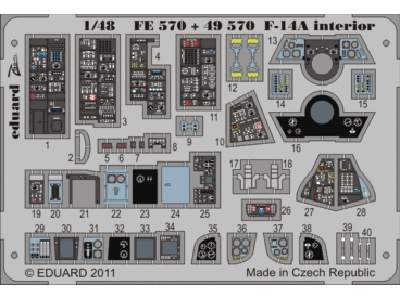  F-14A interior S. A. 1/48 - Hobby Boss - blaszki - zdjęcie 1