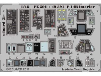  F-14B interior S. A 1/48 - Hobby Boss - blaszki - zdjęcie 1