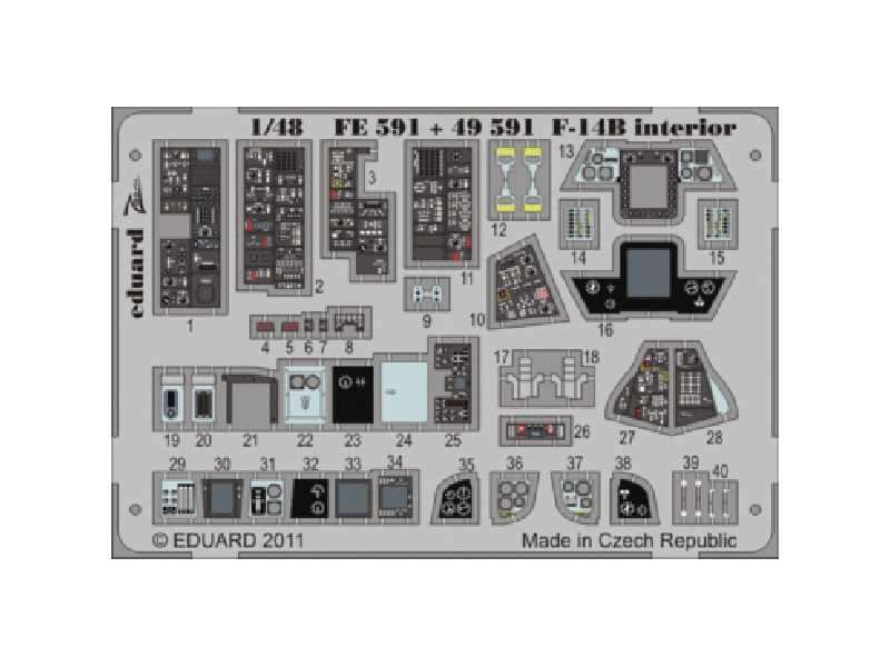 F-14B interior S. A 1/48 - Hobby Boss - blaszki - zdjęcie 1 F-14B interior S. A 1/48 - Hobby Boss - blaszki - zdjęcie 1