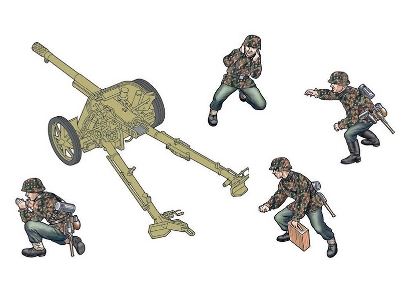 Niemieckie dzało przeciwpancerne Pak 97/38 AT Gun z obsługą - zdjęcie 3