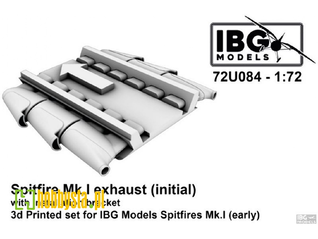 Supermarine Spitfire Mk. I - 3d-printed Exhaust (Initial / For Ibg Kits) - zdjęcie 1