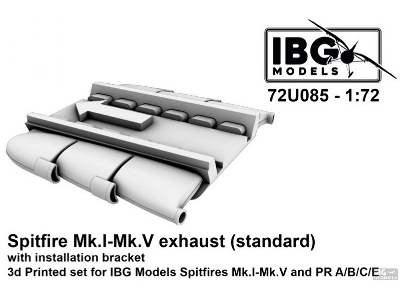Supermarine Spitfire Mk. I - Mk. V - 3d-printed Exhaust (Standard / For Ibg Kits) - zdjęcie 1