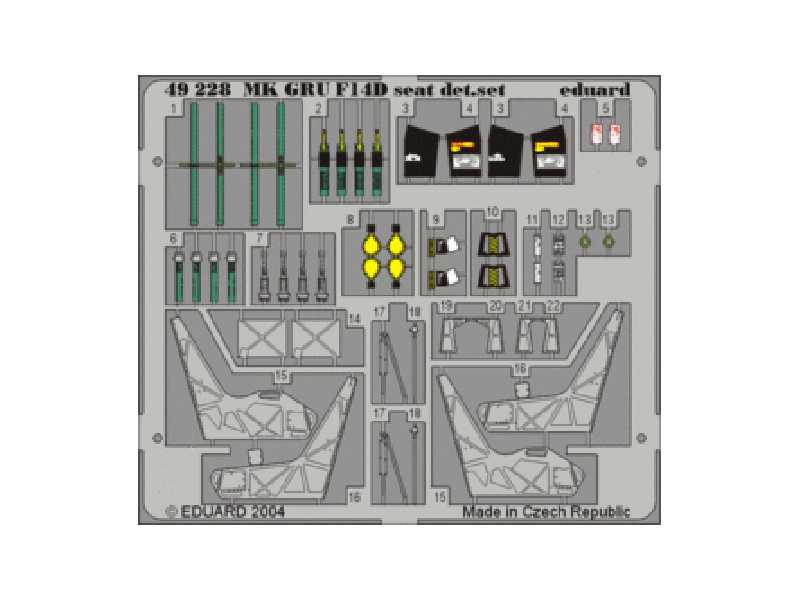  F-14D ejection seat 1/48 - Hasegawa - blaszki - zdjęcie 1