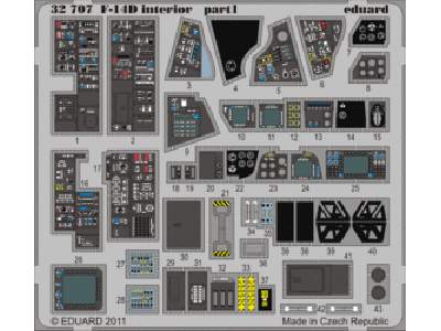  F-14D interior S. A. 1/32 - Trumpeter - blaszki - zdjęcie 1