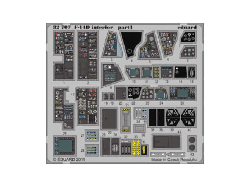  F-14D interior S. A. 1/32 - Trumpeter - blaszki - zdjęcie 1