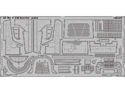  F-14D interior S. A. 1/32 - Trumpeter - blaszki - zdjęcie 3