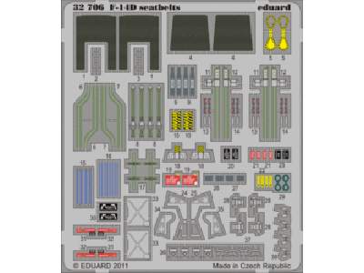  F-14D seatbelts 1/32 - Trumpeter - blaszki - zdjęcie 1