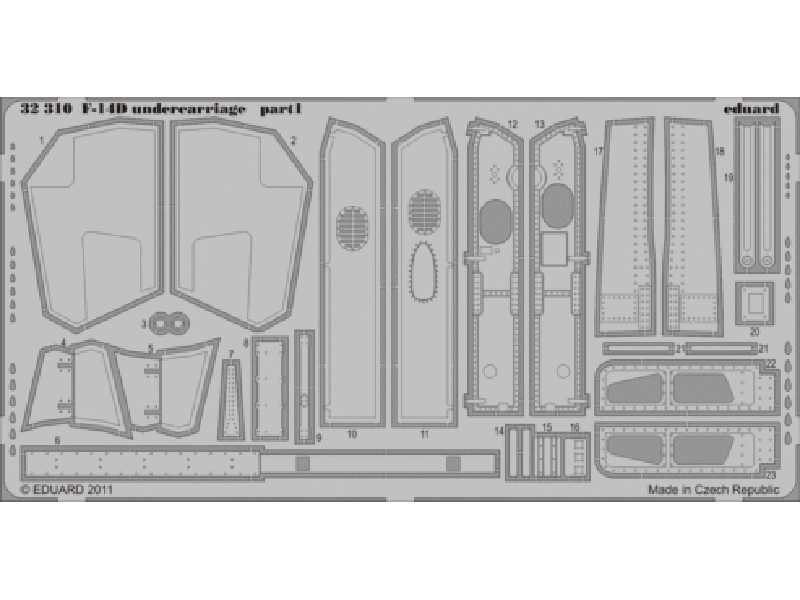  F-14D undercarriage 1/32 - Trumpeter - blaszki - zdjęcie 1