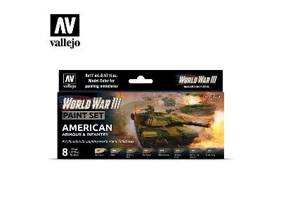 70220 World War Iii Wargames Color Series - American Armour & Infantry Model Color Paint Set - zdjęcie 1