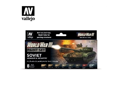 70221 World War Iii Wargames Color Series - Soviet Armour & Infantry Model Color Paint Set - zdjęcie 1