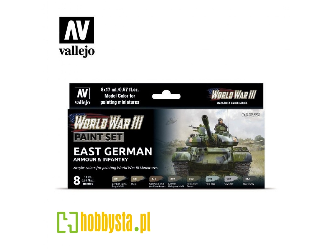 70224 World War Iii Wargames Color Series - East German Armour & Infantry Model Color Paint Set - zdjęcie 1