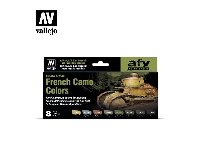 71644 Afv Color Series - Pre-war & Wwii French Camo Colors Model Air Set - zdjęcie 1