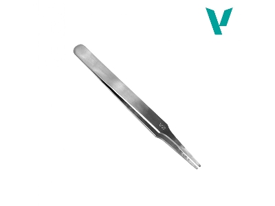 Flat Rounded Stainless Steel Tweezers (120mm) - zdjęcie 1