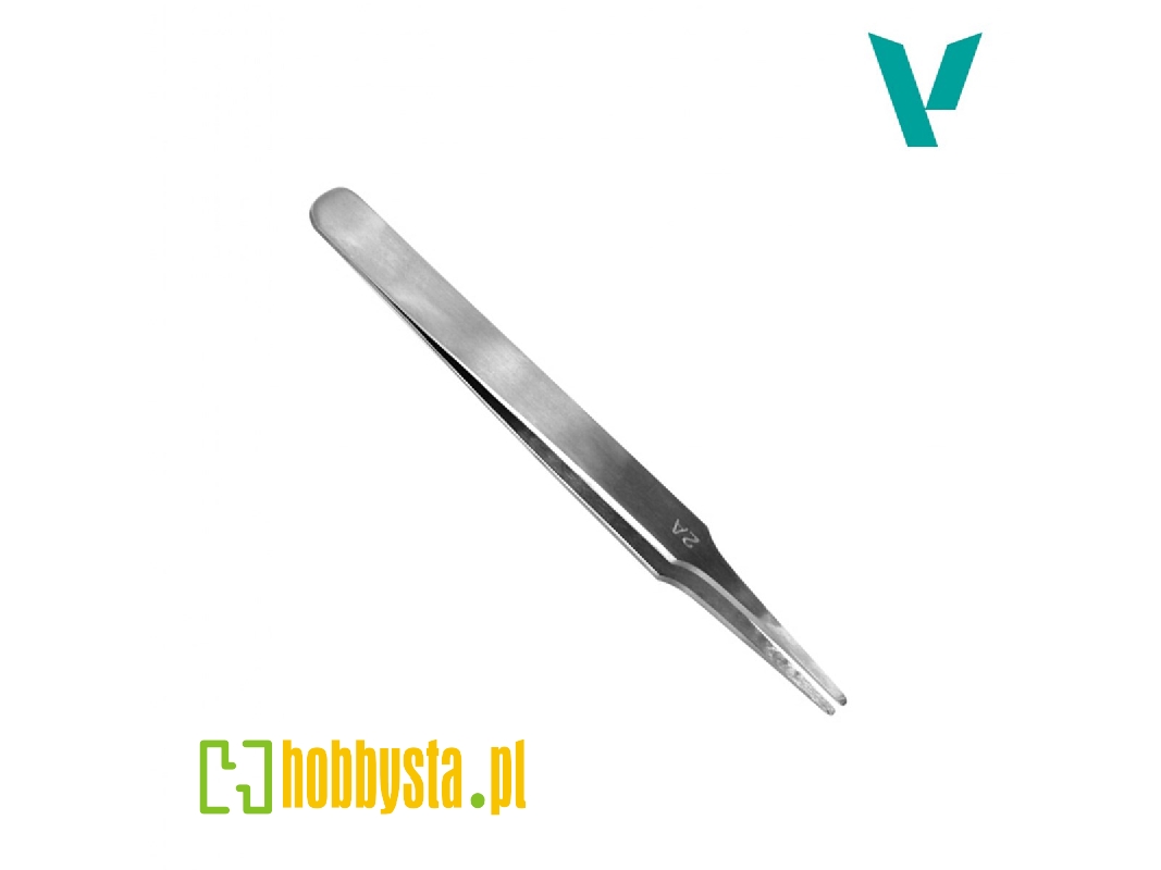 Flat Rounded Stainless Steel Tweezers (120mm) - zdjęcie 1