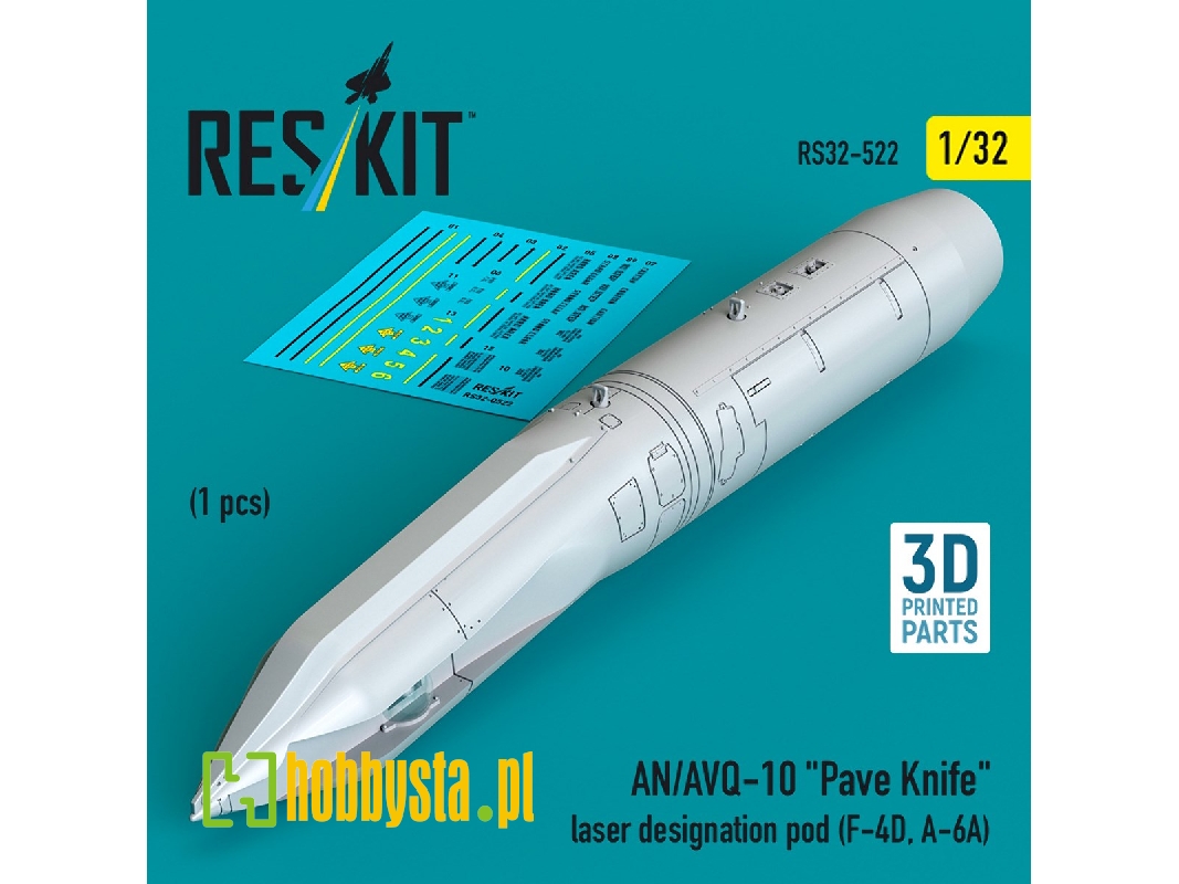 An/Avq-10 "pave Knife" Laser Designation Pod (1 Piece / 3d Printed) - zdjęcie 1 An/Avq-10 "pave Knife" Laser Designation Pod (1 Piece / 3d Printed) - zdjęcie 1