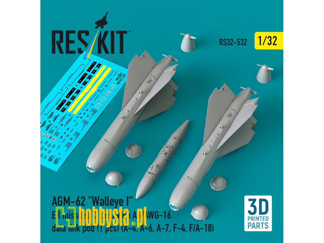 Agm-62 "walleye I" Er Missiles (2 Pcs) With An/Awg-16 Data Link Pod (1 Piece) - 3d Printed - zdjęcie 1 Agm-62 "walleye I" Er Missiles (2 Pcs) With An/Awg-16 Data Link Pod (1 Piece) - 3d Printed - zdjęcie 1