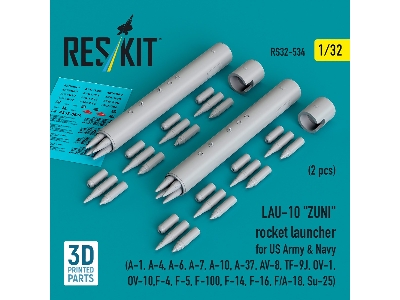 Lau-10 "zuni" Rocket Launcher For Us Army & Navy (2 Pcs / 3d Printed)  - zdjęcie 1