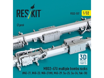 Mbd2-u6-67u Multiple Bombs Racks (2 Pcs / 3d Printed) - zdjęcie 2