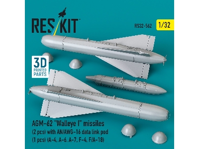 Agm-62 "walleye I" Missiles (2 Pcs) With An/Awg-16 Data Link Pod (1 Piece) - 3d Printed - zdjęcie 3