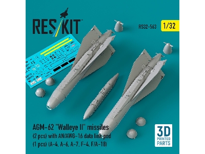 Agm-62 "walleye Ii" Missiles (2 Pcs) With An/Awg-16 Data Link Pod (1 Piece) - 3d Printed - zdjęcie 1