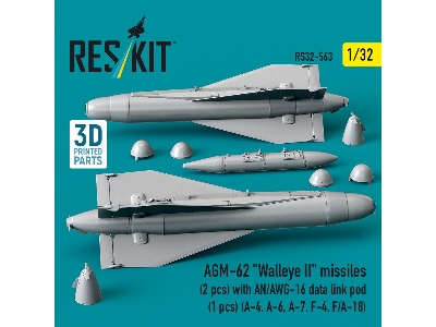 Agm-62 "walleye Ii" Missiles (2 Pcs) With An/Awg-16 Data Link Pod (1 Piece) - 3d Printed - zdjęcie 2