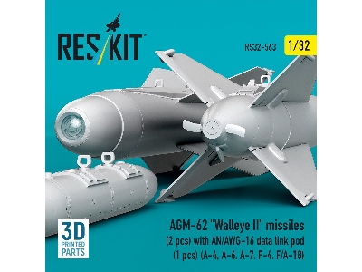 Agm-62 "walleye Ii" Missiles (2 Pcs) With An/Awg-16 Data Link Pod (1 Piece) - 3d Printed - zdjęcie 3