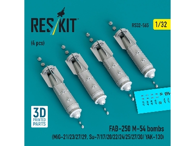 Fab-250 &#1052;-54 Bombs (4 Pcs / 3d Printed) - zdjęcie 1