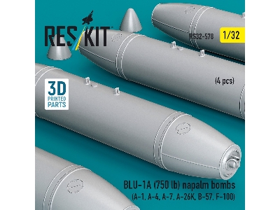 Blu-1a (750 Lb) Napalm Bombs (4 Pcs / 3d Printed) - zdjęcie 2