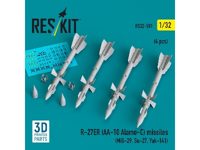 R-27er (Aa-10 Alamo-c) Missiles (4 Pcs / 3d Printed) - zdjęcie 1