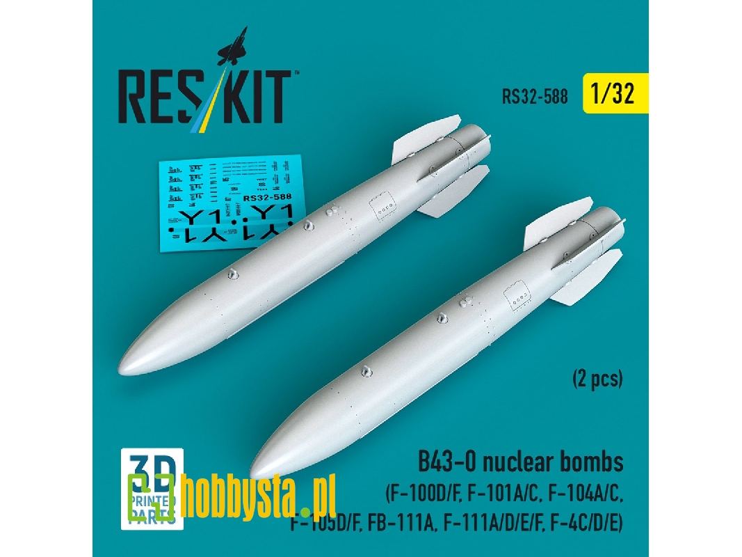 B43-0 Nuclear Bombs (2 Pcs / 3d Printed) - zdjęcie 1 B43-0 Nuclear Bombs (2 Pcs / 3d Printed) - zdjęcie 1