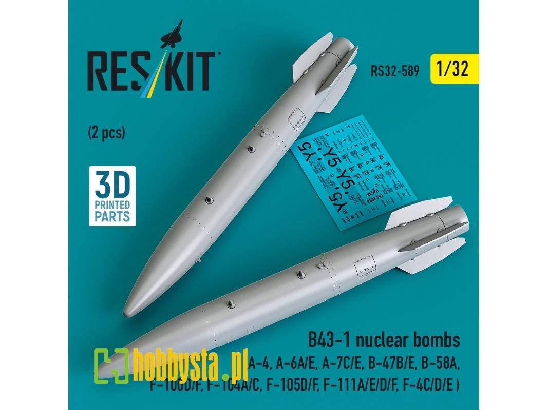 B43-1 Nuclear Bombs (2 Pcs / 3d Printed) - zdjęcie 1 B43-1 Nuclear Bombs (2 Pcs / 3d Printed) - zdjęcie 1