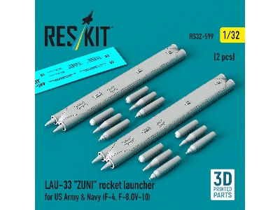 Lau-33 Zuni Rocket Launcher For Us Army & Navy (2 Pcs / 3d Printed) - zdjęcie 1