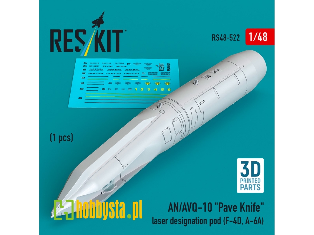 An/Avq-10 "pave Knife" Laser Designation Pod (1 Piece / 3d Printed) - zdjęcie 1 An/Avq-10 "pave Knife" Laser Designation Pod (1 Piece / 3d Printed) - zdjęcie 1