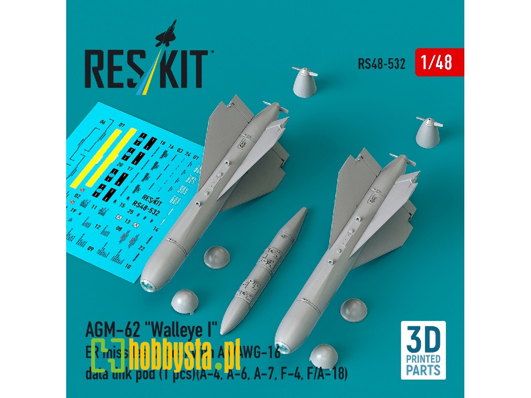 Agm-62 "walleye I" Er Missiles (2 Pcs) With An/Awg-16 Data Link Pod (1 Piece) - 3d Printed - zdjęcie 1 Agm-62 "walleye I" Er Missiles (2 Pcs) With An/Awg-16 Data Link Pod (1 Piece) - 3d Printed - zdjęcie 1
