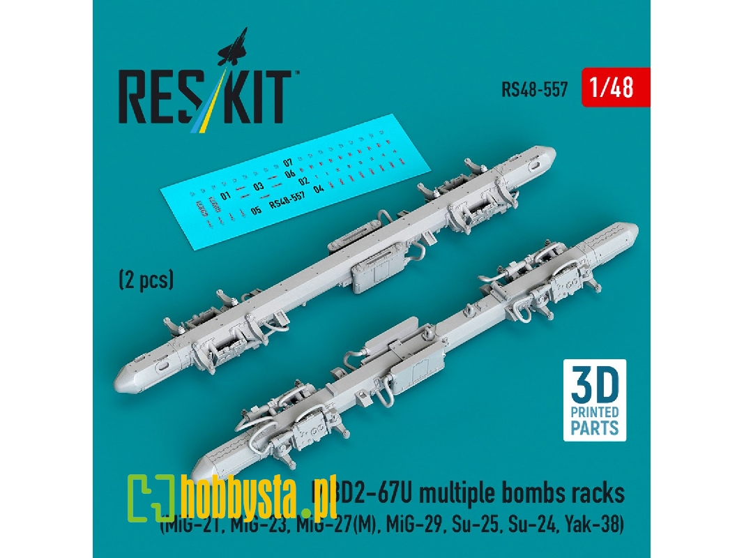 Mbd2-u6-67u Multiple Bombs Racks (2 Pcs / 3d Printed) - zdjęcie 1 Mbd2-u6-67u Multiple Bombs Racks (2 Pcs / 3d Printed) - zdjęcie 1