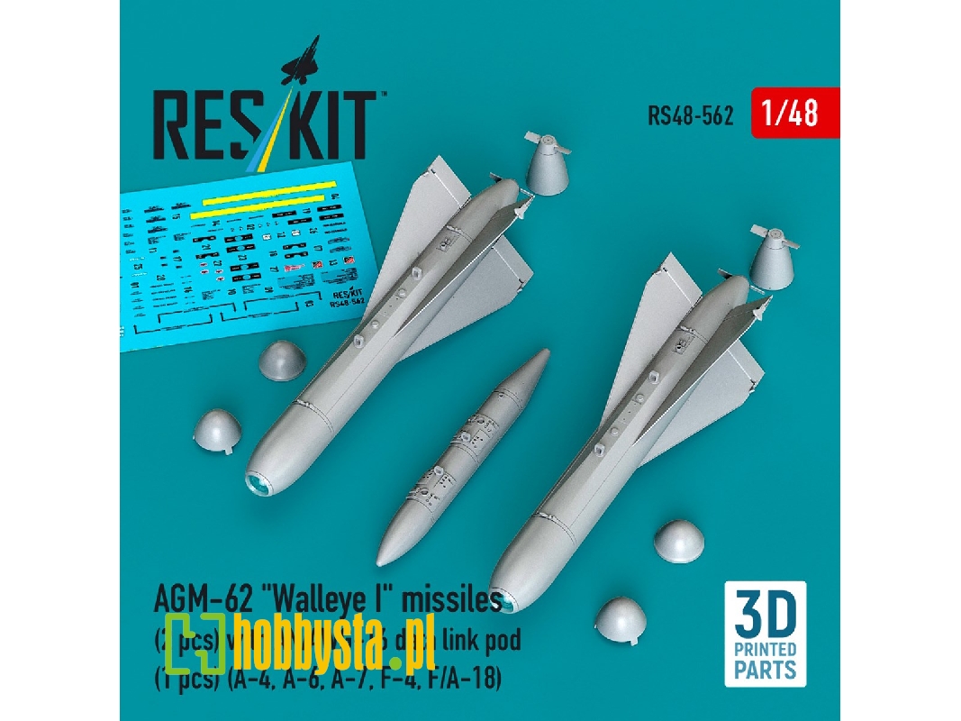 Agm-62 "walleye I" Missiles (2 Pcs) With An/Awg-16 Data Link Pod (1 Piece) - 3d Printed - zdjęcie 1 Agm-62 "walleye I" Missiles (2 Pcs) With An/Awg-16 Data Link Pod (1 Piece) - 3d Printed - zdjęcie 1