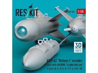 Agm-62 "walleye I" Missiles (2 Pcs) With An/Awg-16 Data Link Pod (1 Piece) - 3d Printed - zdjęcie 2