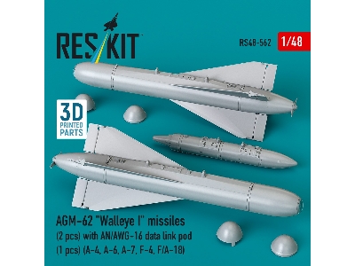 Agm-62 "walleye I" Missiles (2 Pcs) With An/Awg-16 Data Link Pod (1 Piece) - 3d Printed - zdjęcie 3