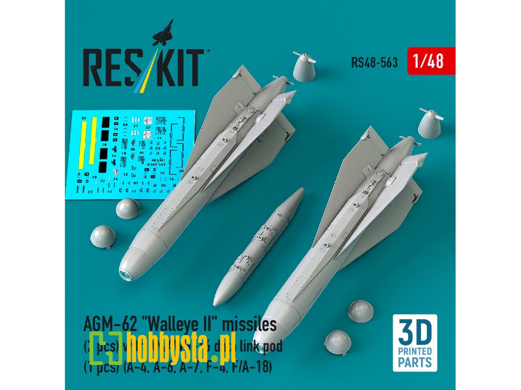 Agm-62 "walleye Ii" Missiles (2 Pcs) With An/Awg-16 Data Link Pod (1 Piece) - 3d Printed - zdjęcie 1 Agm-62 "walleye Ii" Missiles (2 Pcs) With An/Awg-16 Data Link Pod (1 Piece) - 3d Printed - zdjęcie 1