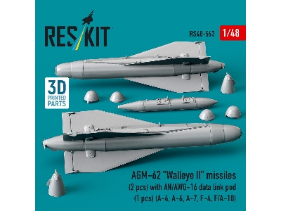 Agm-62 "walleye Ii" Missiles (2 Pcs) With An/Awg-16 Data Link Pod (1 Piece) - 3d Printed - zdjęcie 2