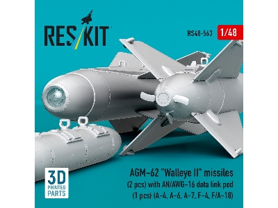 Agm-62 "walleye Ii" Missiles (2 Pcs) With An/Awg-16 Data Link Pod (1 Piece) - 3d Printed - zdjęcie 3