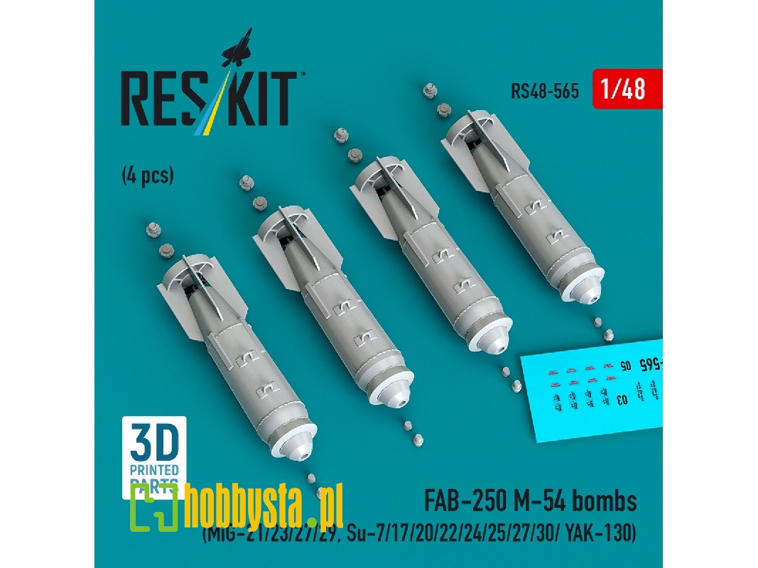 Fab-250 М-54 Bombs (4 Pcs / 3d Printed) - zdjęcie 1 Fab-250 М-54 Bombs (4 Pcs / 3d Printed) - zdjęcie 1