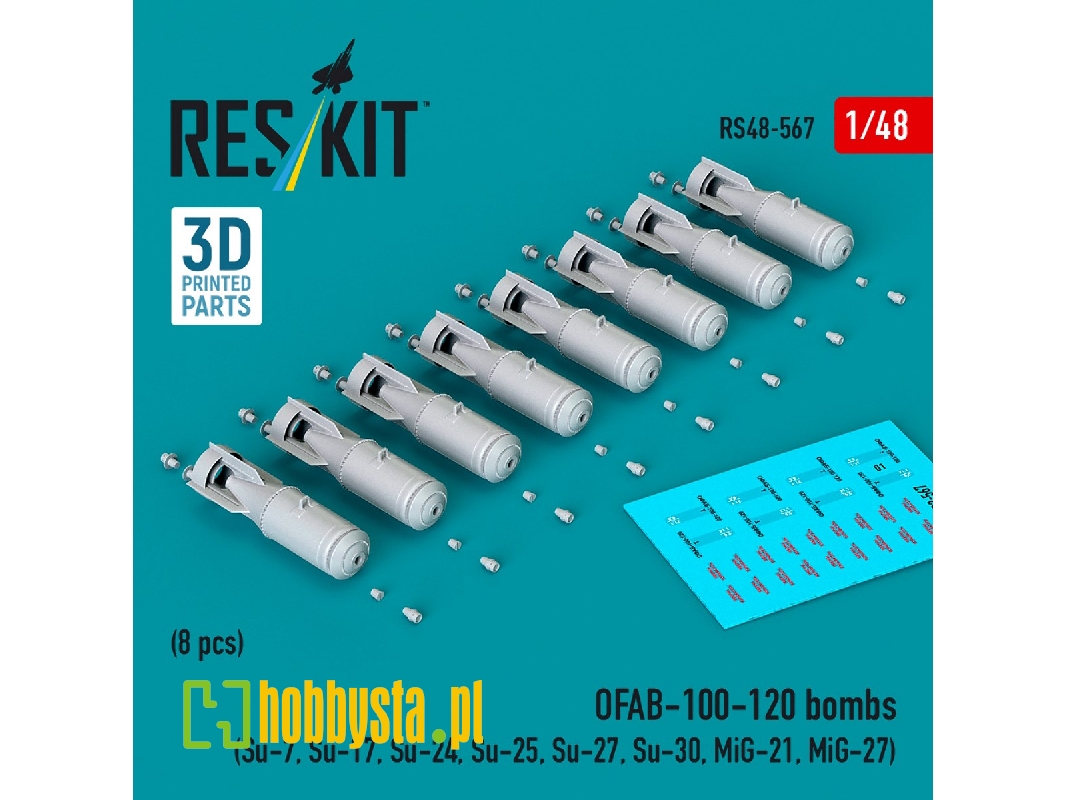 Ofab-100-120 Bombs (8 Pcs / 3d Printed) - zdjęcie 1 Ofab-100-120 Bombs (8 Pcs / 3d Printed) - zdjęcie 1