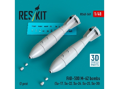 Fab-500 M-62 Bombs (2 Pcs / 3d Printed) - zdjęcie 1