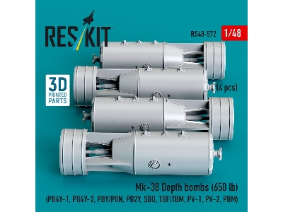 Mk.38 Depth Bombs 650 Lb (4 Pcs / 3d Printed) - zdjęcie 2