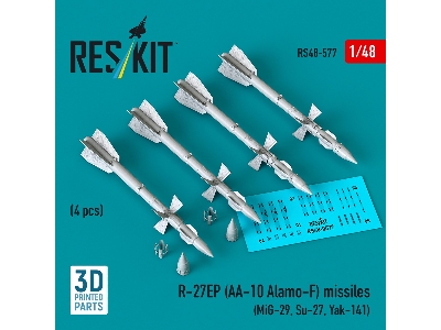 R-27ep (Aa-10 Alamo-f) Missiles (4 Pcs / 3d Printed) - zdjęcie 1
