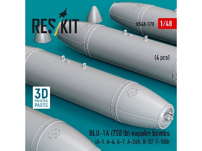 Blu-1a (750 Lb) Napalm Bombs (4 Pcs / 3d Printed) - zdjęcie 2