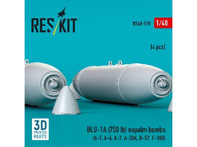 Blu-1a (750 Lb) Napalm Bombs (4 Pcs / 3d Printed) - zdjęcie 3