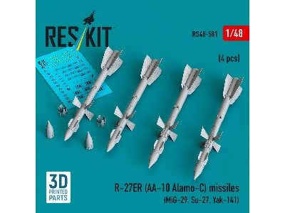 R-27er (Aa-10 Alamo-c) Missiles (4 Pcs / 3d Printed) - zdjęcie 1