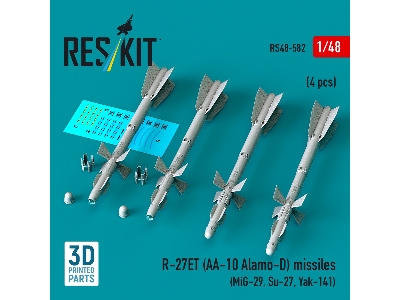 R-27et (Aa-10 Alamo-d) Missiles (4 Pcs / 3d Printed) - zdjęcie 1